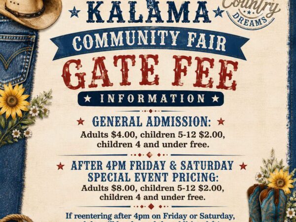 2026 Kalama Fair Gate Fees