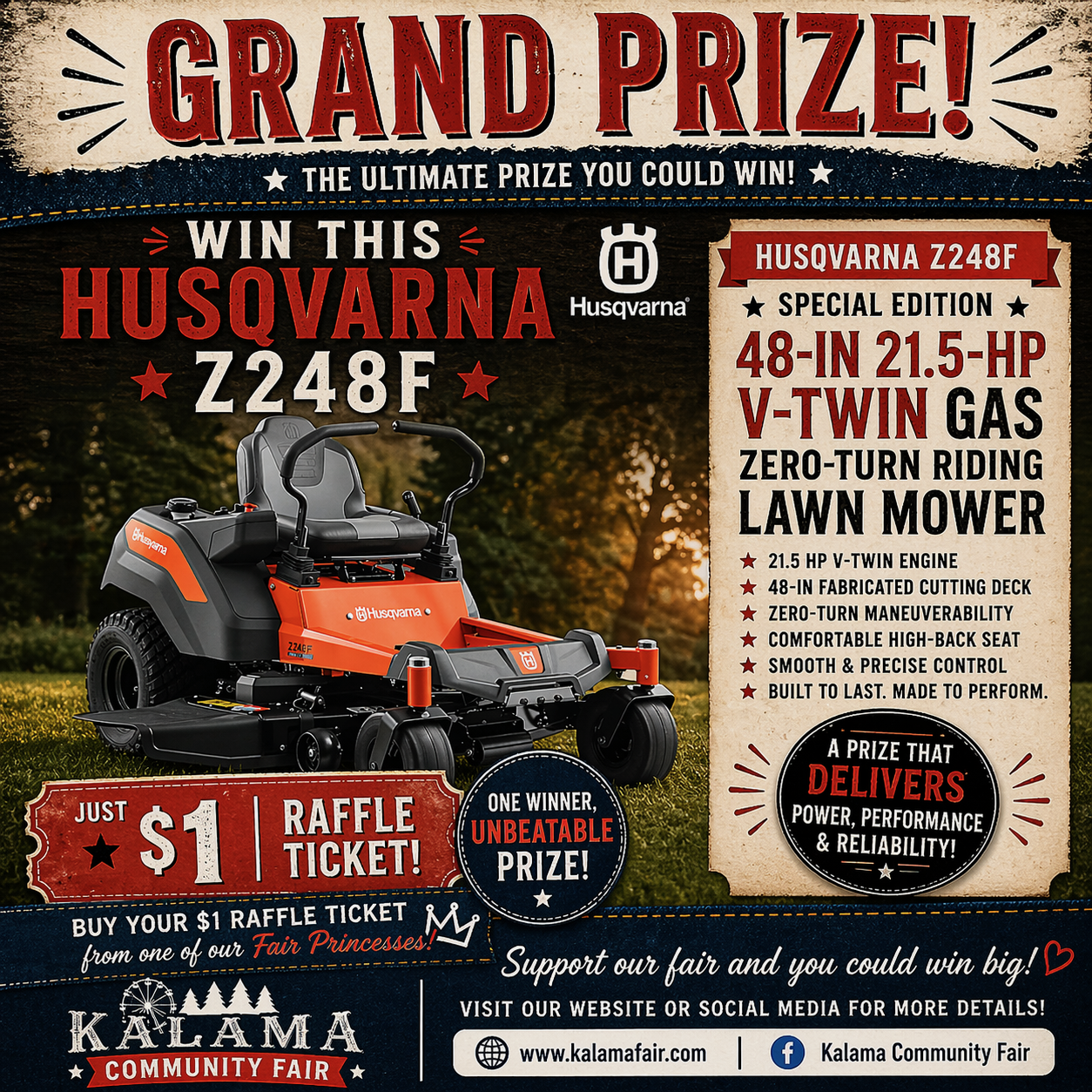 Kalama Fair 2026 Raffle Grand Prize