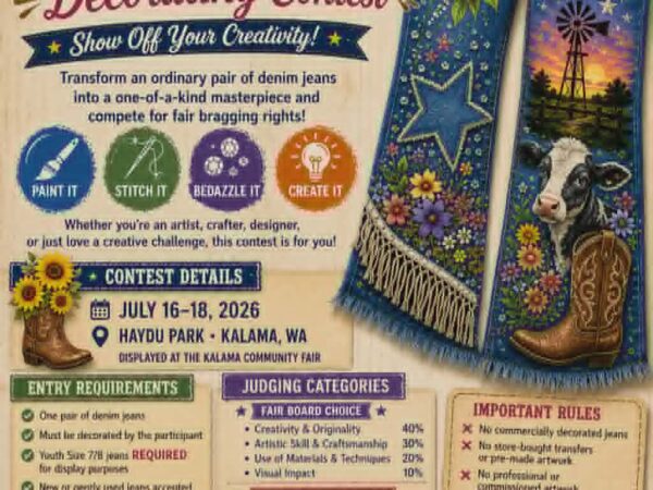 2026 Kalama Fair Denim Jeans Decorating Contest Graphic