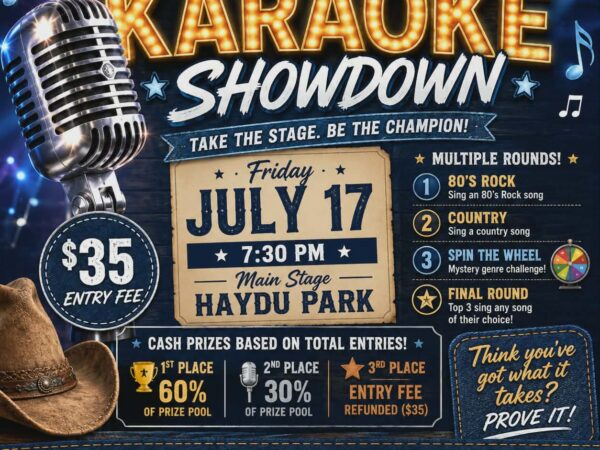 2026 Kalama Fair Karaoke Showdown Graphic