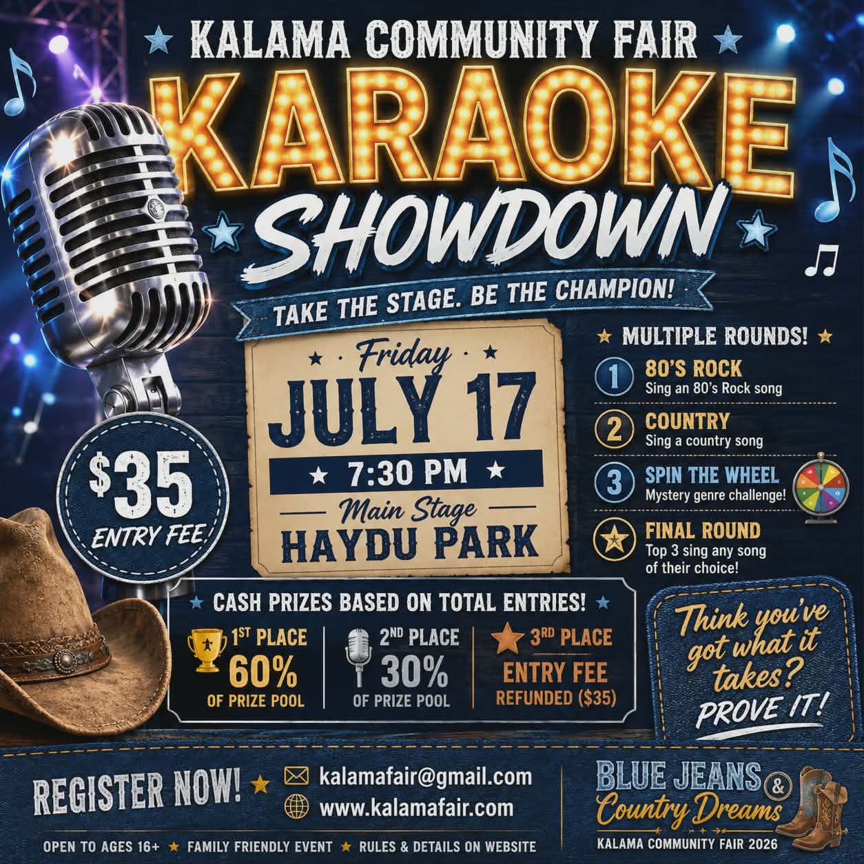 2026 Kalama Fair Karaoke Showdown Graphic
