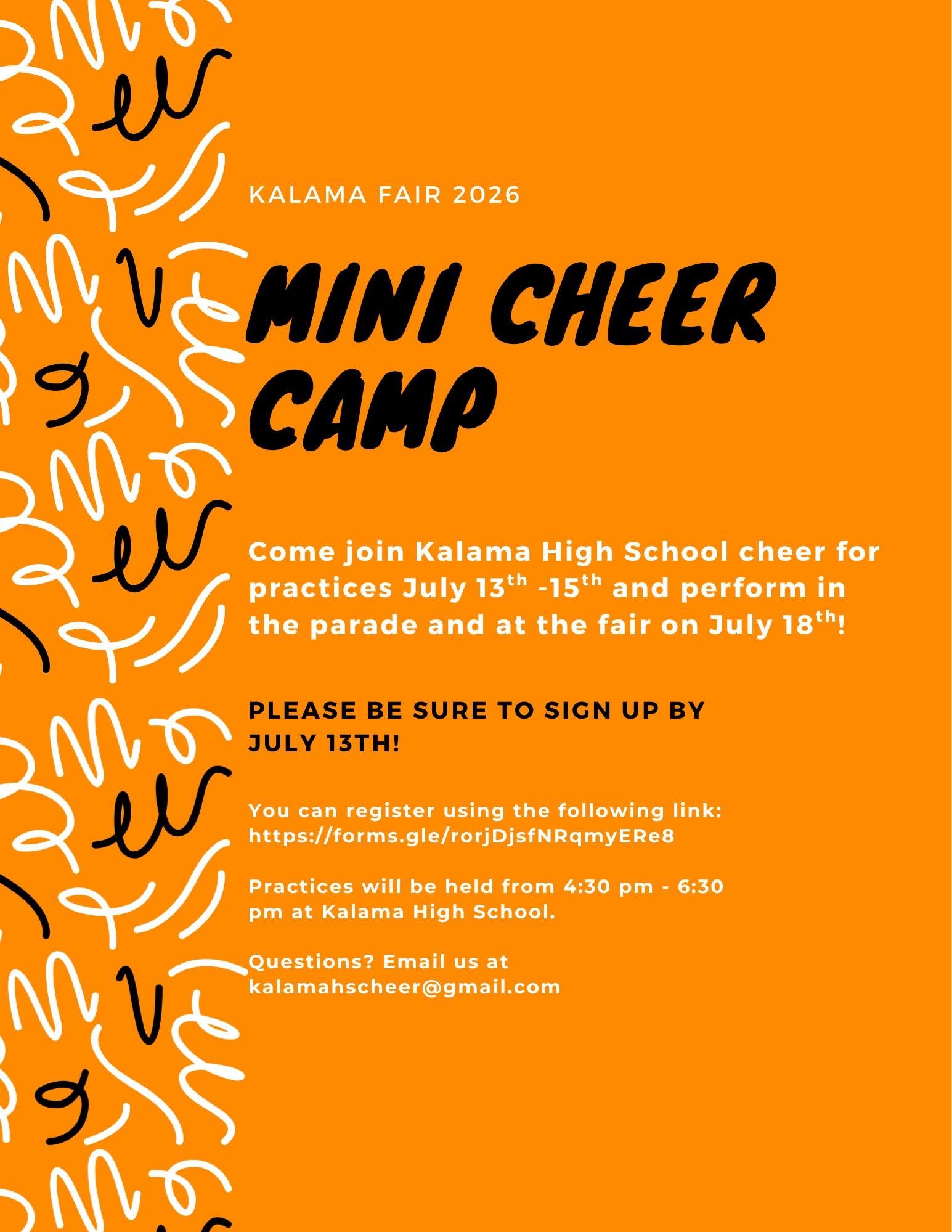 2026 Kalama Fair Mini Cheer Camp